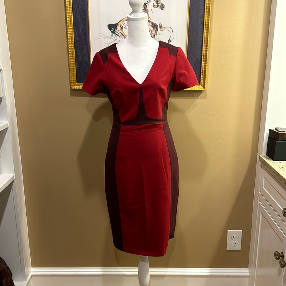 Stunning red and maroon pencil dress